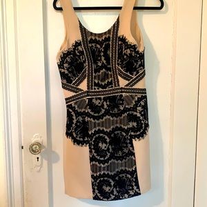 Lace black and nude sleeveless dress